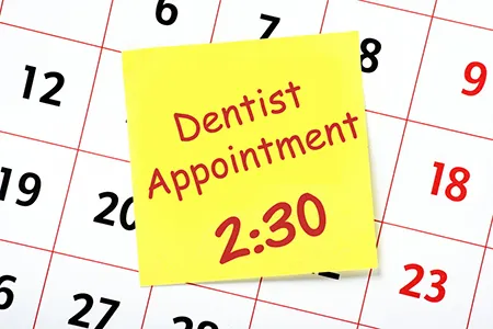 calendar with dentist appointment on it